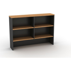 OM Classic Desk Hutch 1080Hx1350Wx325mmD 4 Shelf Beech and Charcoal