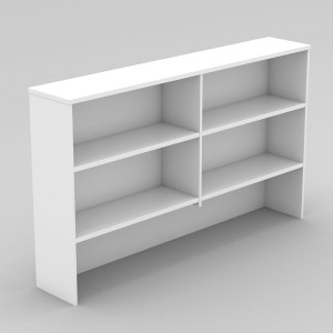 OM Classic Desk Hutch 1080Hx1800Wx325mmD 4 Shelf All White