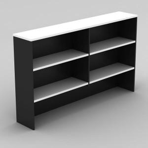 OM Classic Desk Hutch 1080Hx1800Wx325mmD 4 Shelf White and Charcoal