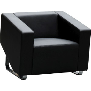 Cube Lounge Single Seater 860Wx880Hx720mmD Black leather