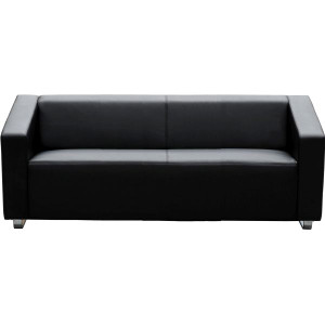 Cube Lounge Three Seater 1980Wx880Hx720mmD Black leather