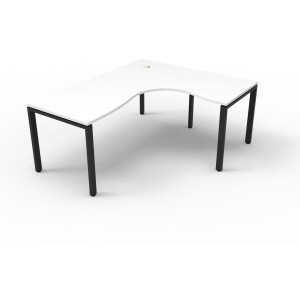 Deluxe Profile Corner Desk 1800Wx1800Wx750D White Top Black Frame