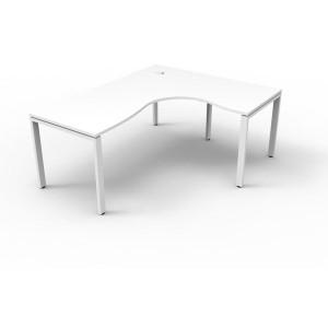 Deluxe Profile Corner Desk 1800Wx1800Wx750D White Top White Frame