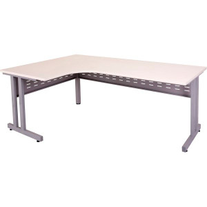 C Leg Cockpit Corner Desk 1800Wx1200Wx700D White Top Silver Steel Frame