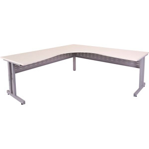 RAPID SPAN C-LEG CORNER WORKSTATION 1800 X 1800 X 700MM WHITE TOP SILVER BASE