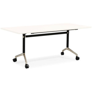 Typhoon Flip Top Table 1800Wx750mmD White Top Silver Steel Frame