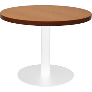 Rapidline Round Coffee Table 600mm Diam Top Cherry with White Satin