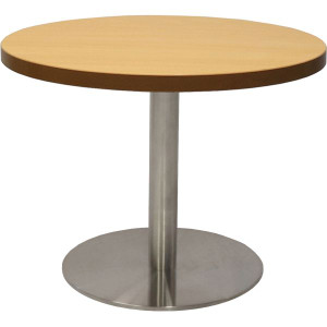 Rapidline Round Coffee Table 600mm Diam Top Beech Stainless Steel