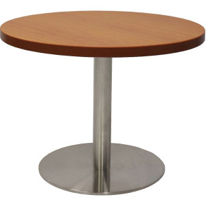 Rapidline Round Coffee Table 600mm Diam Top Cherry Stainless Steel