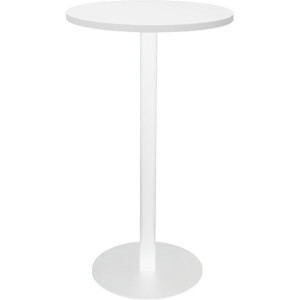 Rapidline Round Dry Bar Table 600mm Diam Top Natural White White Satin