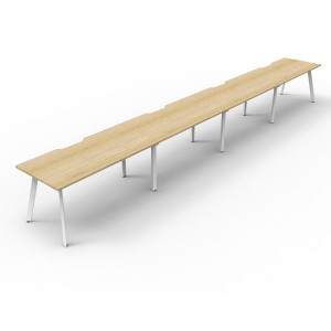 Eternity Workstation 4 Person No Screen 1800Wx750D Oak Top White Single Frame