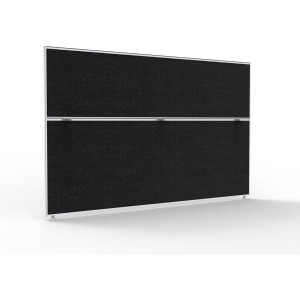 Shush 30 Desk Divider Screens 1200Hx1800W White Frame Black Pinnable Fabric