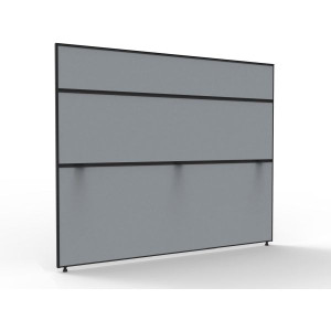 Shush 30 Desk Divider Screens 1500Hx1800W Black Frame Grey Pinnable Fabric
