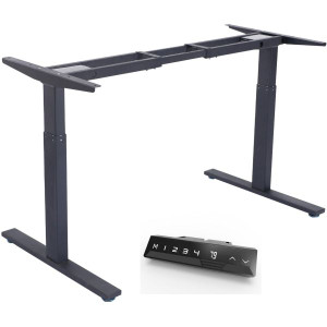 Infinity Electric Height Height Adjustable Desk Frame 2 Stage Leg 2 Motor Black