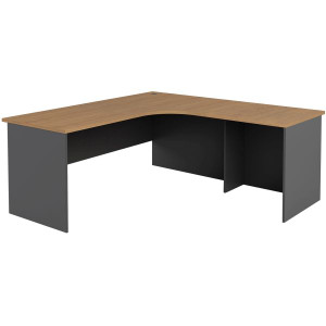 OM Premiere 2 Piece Radial Workstation Right Hand Side Return 1800mm (W) x 1800mm (W) x 700mm (D) x 720mm (H)
Regal Walnut / Charcoal