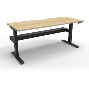 Rapidline B+1PCT1575 NO/BL Single Workstation Natural Oak Top Black Base