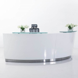 EVO RECEPTION COUNTER W 3215 x D 950 x H 1150mm Gloss White