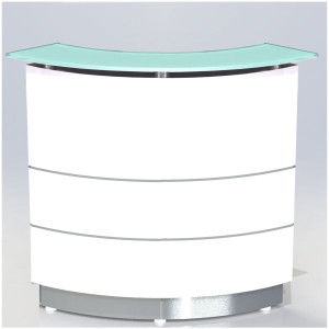 POLARIS RECEPTION COUNTER W 900 x D 900 X H 835mm Gloss White