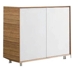 EVOLUTION CABINET W 1000 x D 450 x H 855mm Natural Zebrano/White