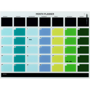 Visionchart Naga Glass Board 1200x900mm Month Planner Coloured