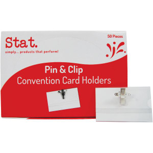 Stat Convention ID Holder Pin and Clip Box of 50