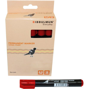 BIBBULMUN PERMANENT MARKER 271 Chisel Red