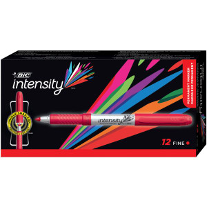 Bic Intensity Permanent Marker Fine Red Box 12