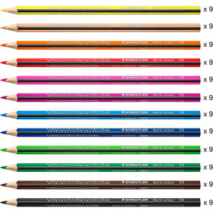 NORIS COLOUR TRIANGULAR COLOURED PENCILS ASSORTED CUP OF 108