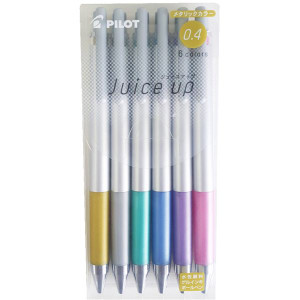 Pilot Juice Up Metallic Gel Pen Retractable 0.4mm Assorted Colours Wallet of 6