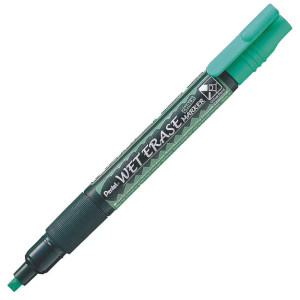 Pentel SMW26 Wet Erase Chalk Marker Reversible Bullet & Chisel Point Nib Green Ink, Each