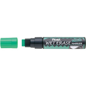 Pentel SMW56 Wet Erase Chalk Marker Jumbo Chisel Tip Green Ink, Each