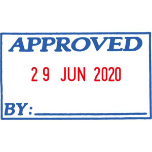 Shiny S404 Self-Inking Date Stamp With Message - APPROVED