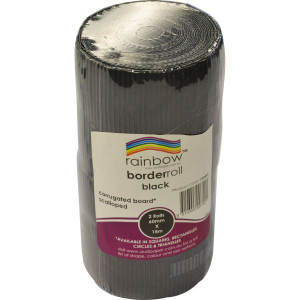 RAINBOW CORRUGATED BOARD - BORDER ROLL BLACK - 180GSM 60MMX15M (Pack of 2)