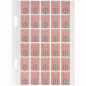 Avery Numeric Coding Label 8 Top Tab 20x30mm Mauve Pack of 150