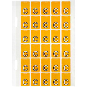 Avery Alphabet Coding Label C Top Tab 20x30mm Orange Pack of 150
