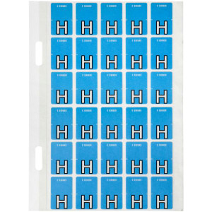 Avery Alphabet Coding Label H Top Tab 20x30mm Blue Pack of 150