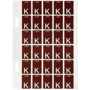 Avery Alphabet Coding Label K Top Tab 20x30mm Brown Pack of 150