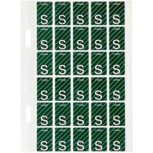 Avery Alphabet Coding Label S Side Tab 20x30mm D Green Pack of 150