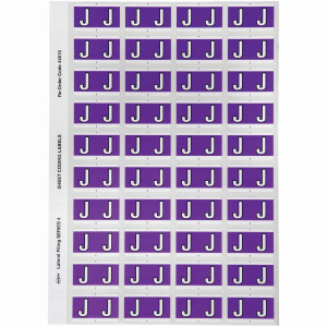 Avery Alphabet Coding Label J Side Tab 25x42mm Purple Pack of 240
