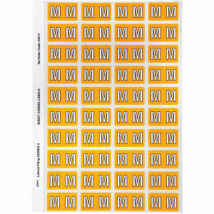 Avery Alphabet Coding Label M Side Tab 25x42mm Yellow Pack of 240