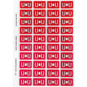 Avery Alphabet Coding Label U Side Tab 25x42mm Red Pack of 240