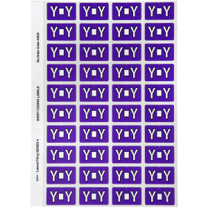 Avery Alphabet Coding Label Y Side Tab 25x42mm Purple Pack of 240