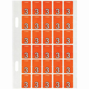 Avery Numeric Coding Label 3 Top Tab 20x30mm Red Pack of 150
