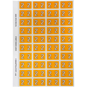 Avery Numeric Coding Label 2 Side Tab 25x42mm Orange Pack of 240