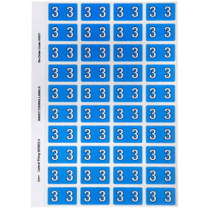 Avery Numeric Coding Label 3 Side Tab 25x42mm Blue Pack of 240
