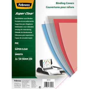 Fellowes Binding Covers A4 200 Micron PVC Clear Pack of 100