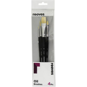 Reeves Oil Brushes Short Handle Set Of 4