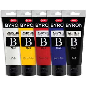 Jasart Byron Acrylic Paint 75ml Primary Warm Colours Set of 5