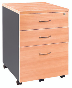 ATL MOBILE PEDESTAL BEECH & IRONSTONE 2 DRAW 1 FILE 468 (W) X 501 (D) X 685 (H)