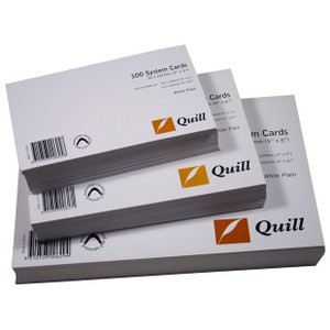 Quill Palm/Study Cards Plain 210gsm 6” x 4” (152 x 102mm) Pack 100 White (SC64PW)